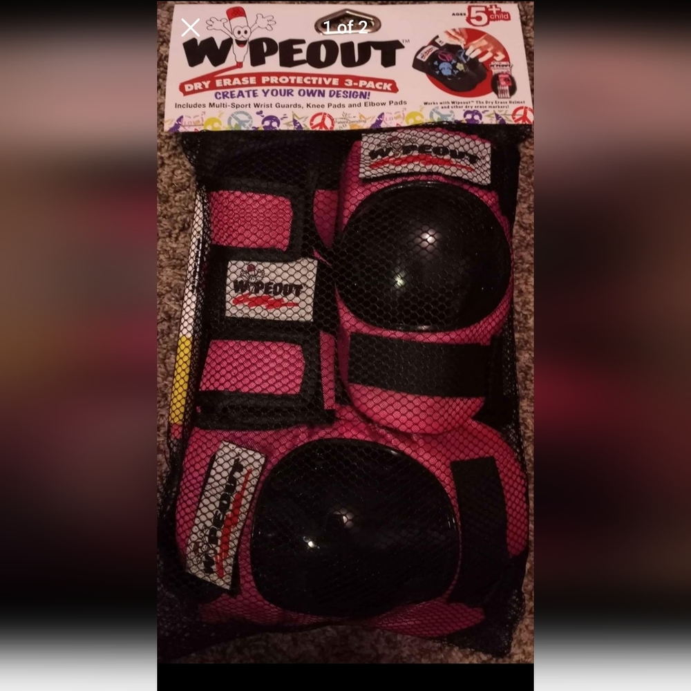 Wipe out dry erase knee, elbow, and hand guards pink (new with tags)
